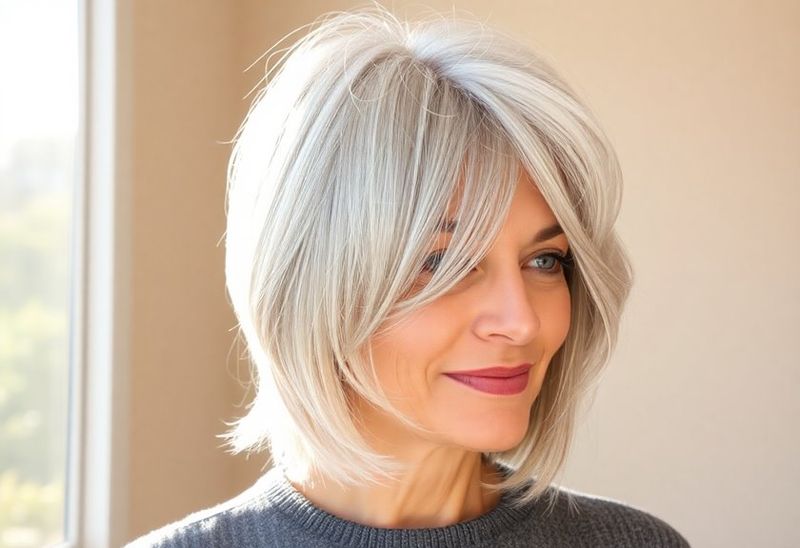 Classic Chin-Length Bob with Side-Swept Bangs