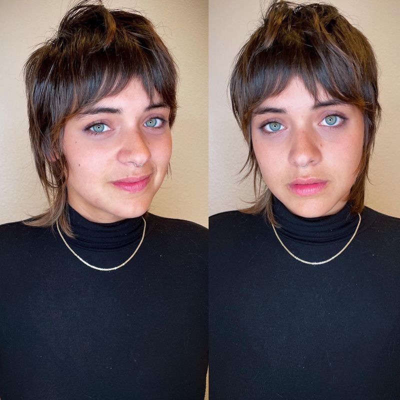 Textured Crop with Long Bangs