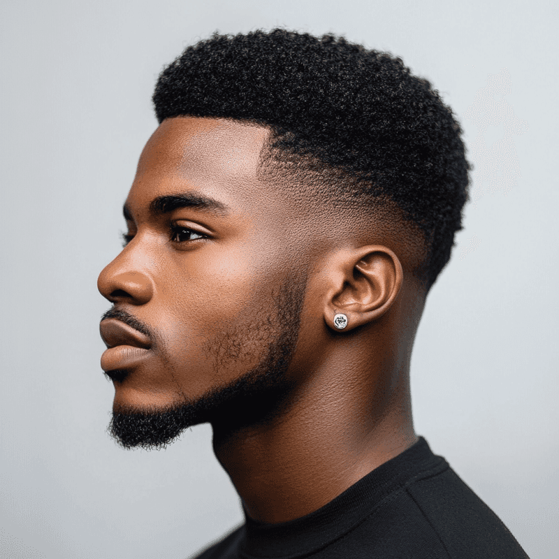 Classic Fade with Curly Top