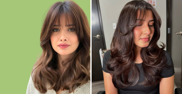 18 On-Trend Looks With Bangs That Highlight Round Face Shapes