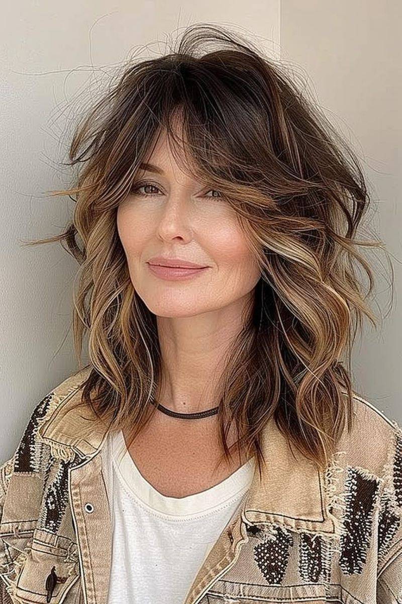 Choppy Midi Shag with Curtain Fringe