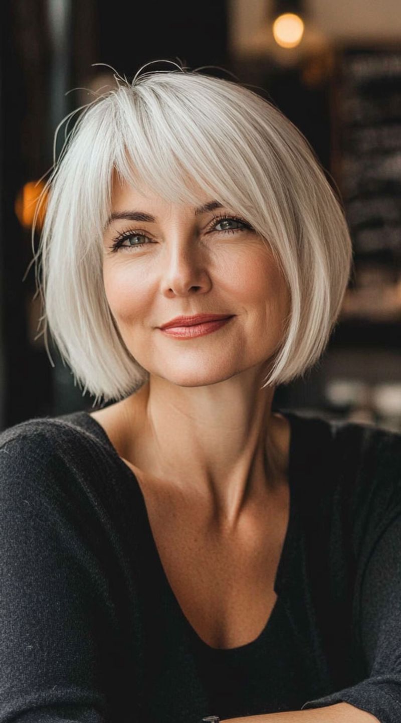 Layered Bob with Side-Swept Bangs