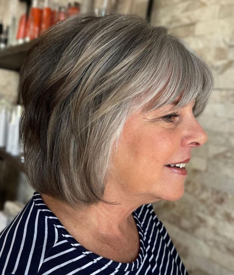 Soft Shattered Bob with Curtain Bangs