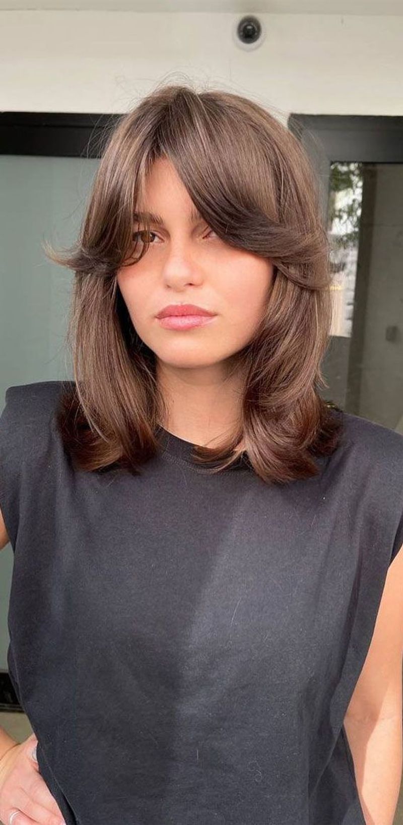 Parted Bangs with Layered Lob