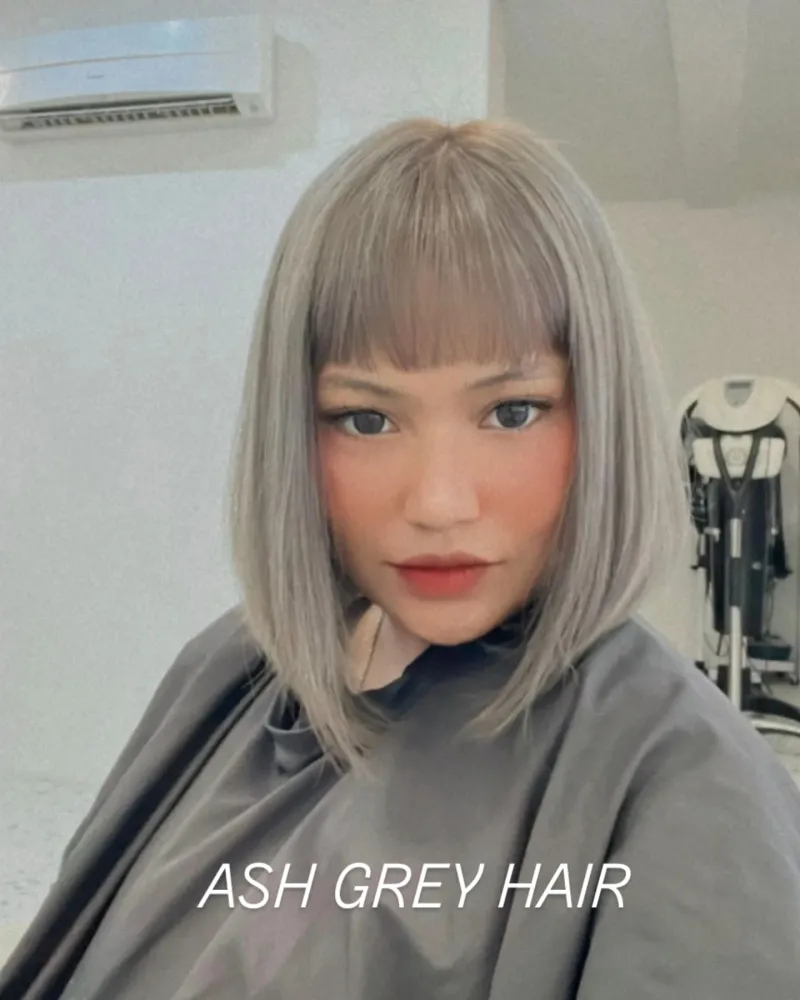 Ash Gray Bob with Fringe
