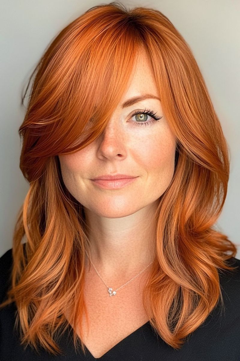 Soft Layers with Side-Swept Bangs