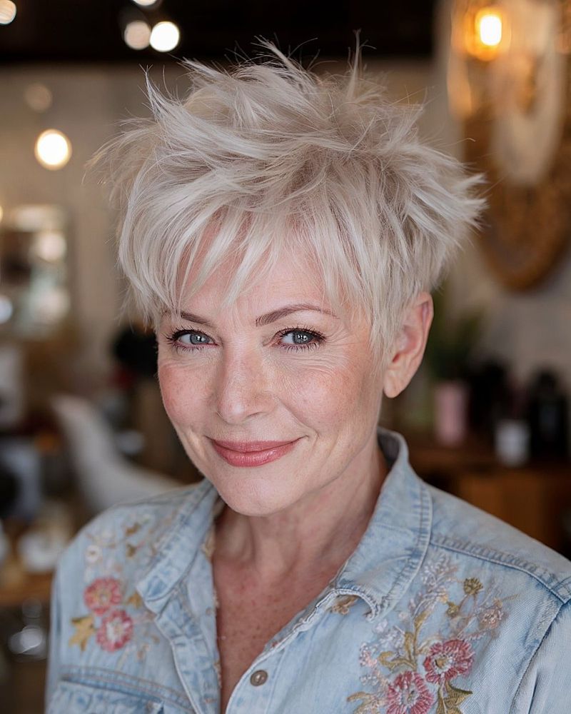 Tousled Crop with Textured Top