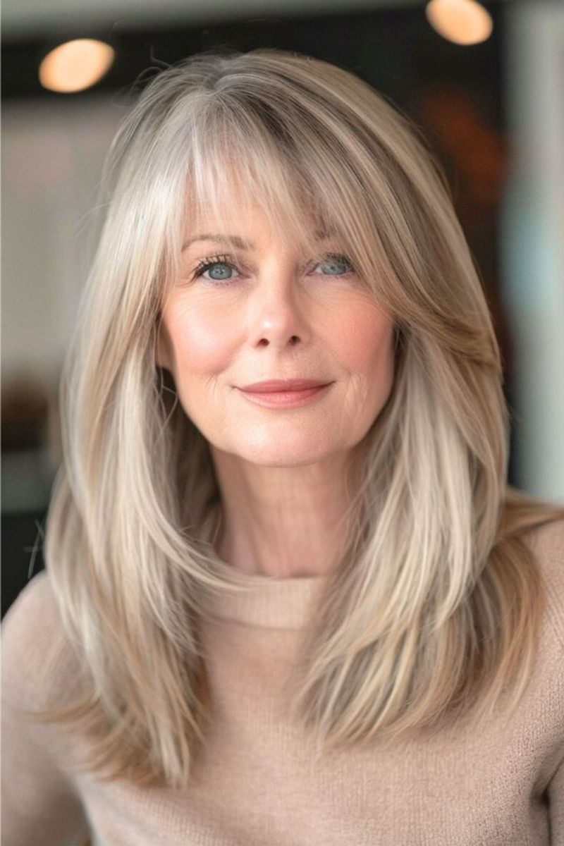 Layered Cut with Side-Parted Fringe