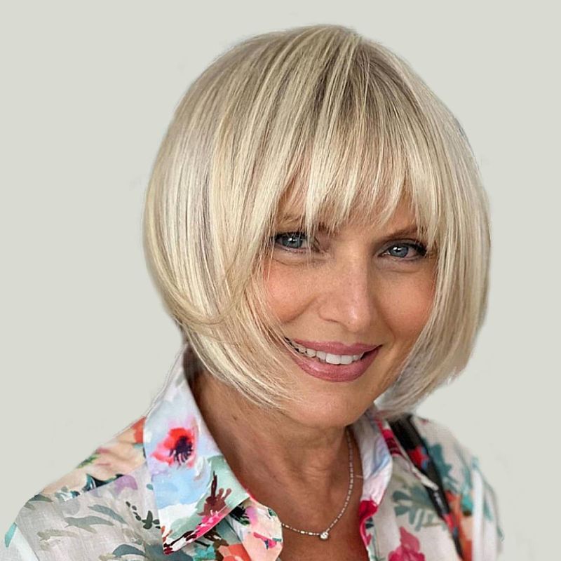 Blunt Cut with Heavy Bangs