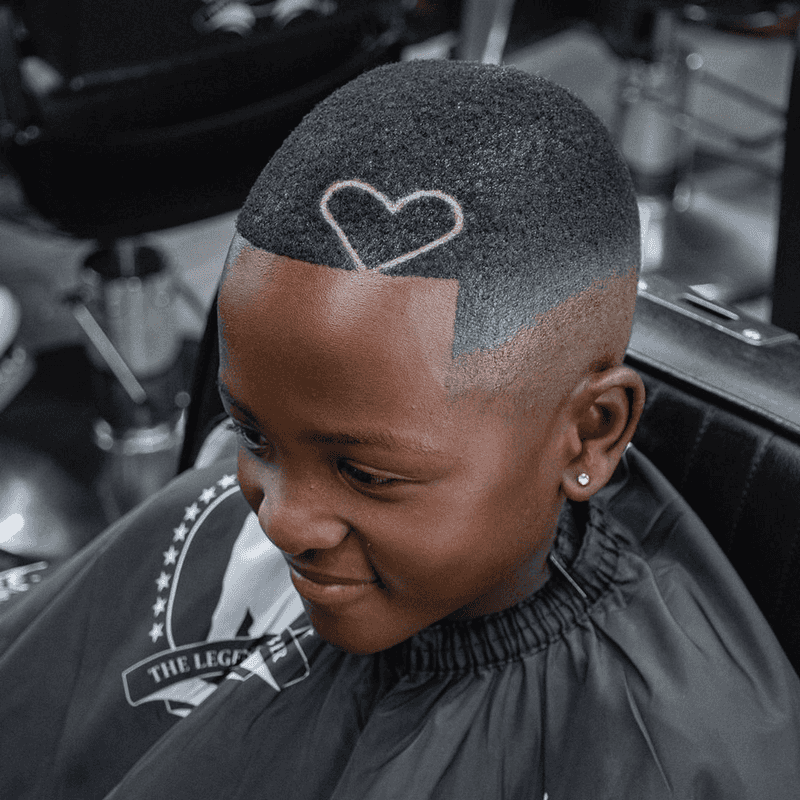 Buzz Cut with Artistic Line Design