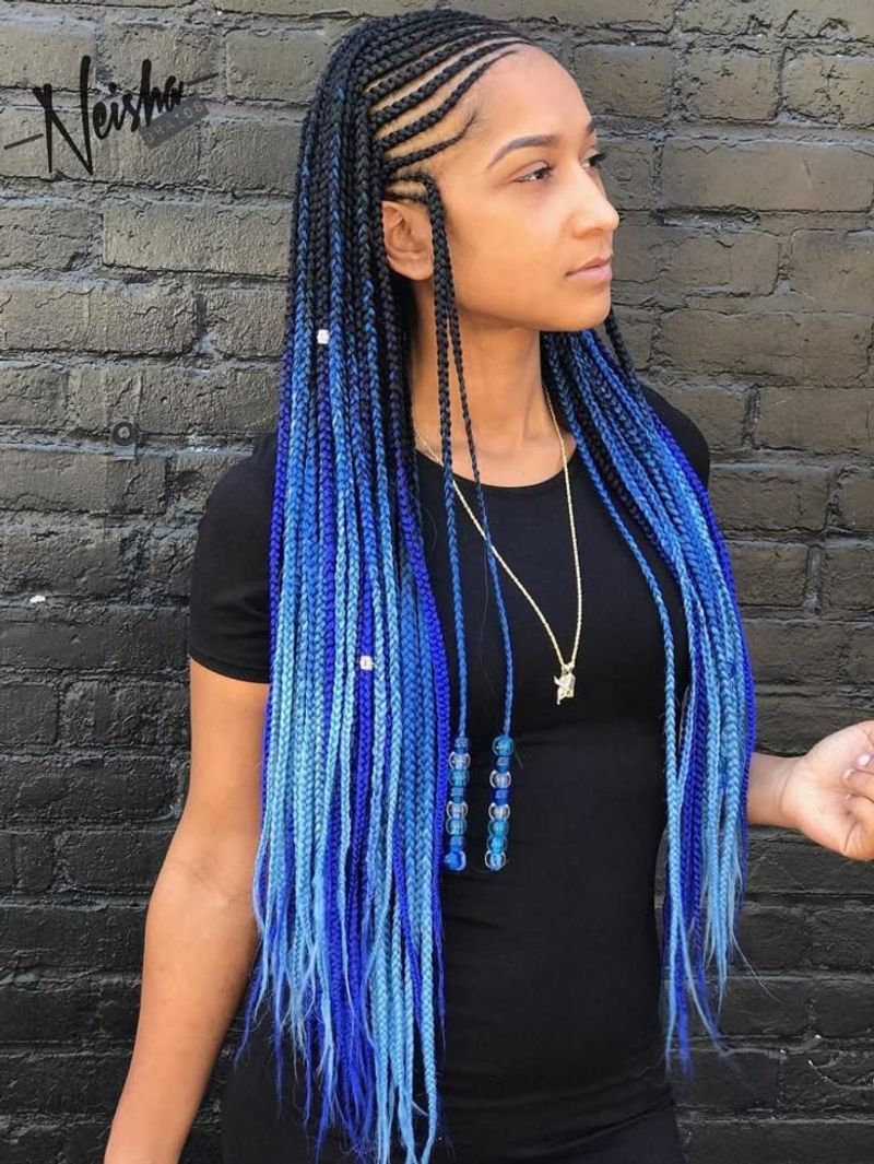Fulani Braids with Metallic Accents