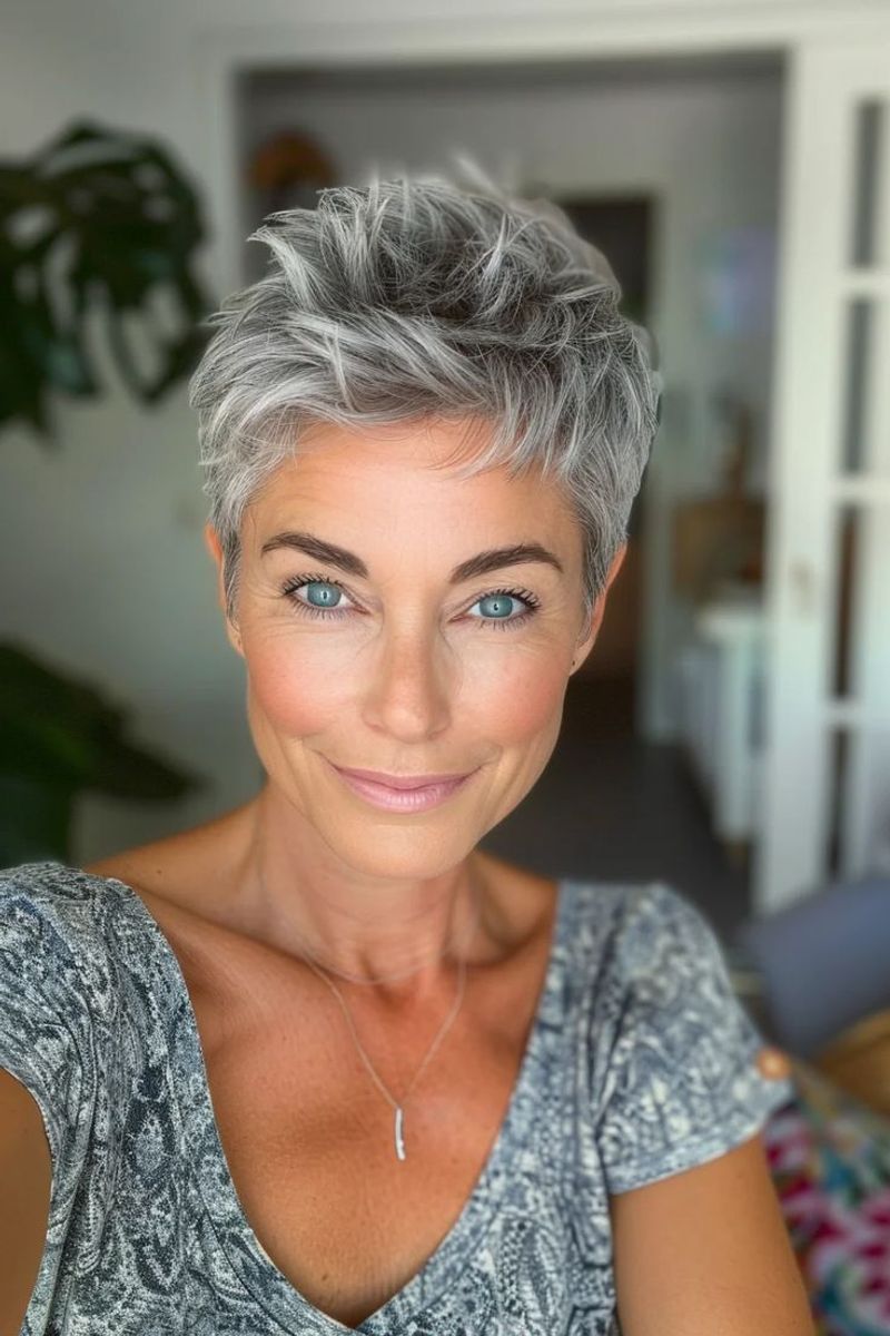 Silver Fox Shag Pixie
