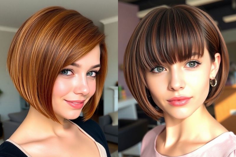 Arched Bangs with A-Line Bob
