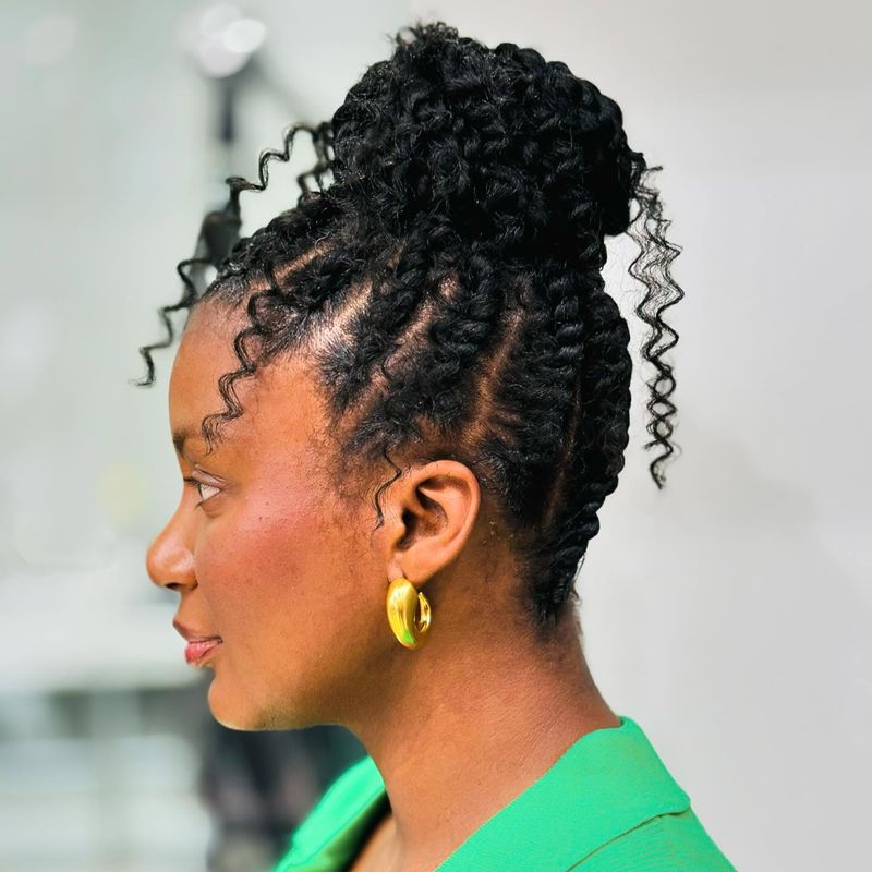 High Bun with Flat Twists