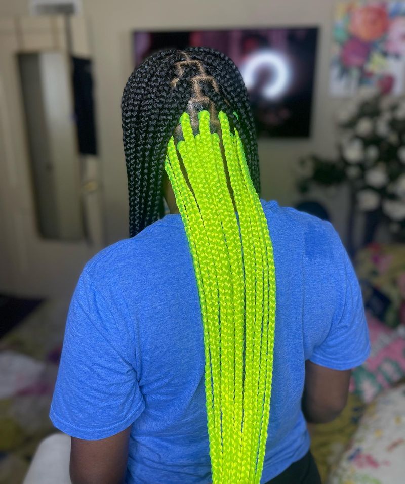 Neon Accent Box Braids