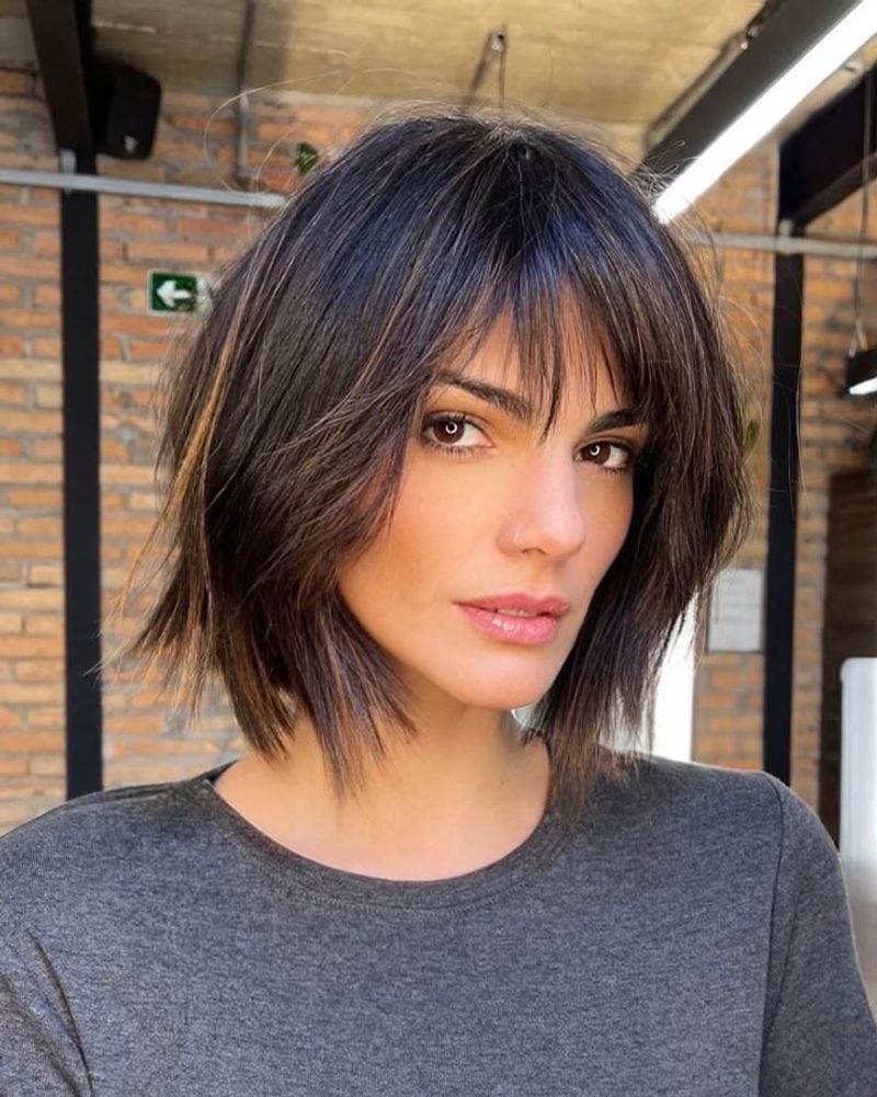 Disconnected Bob with Bold Fringe