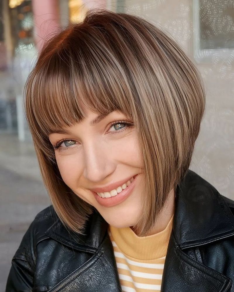 Graduated Bob with Arched Bangs