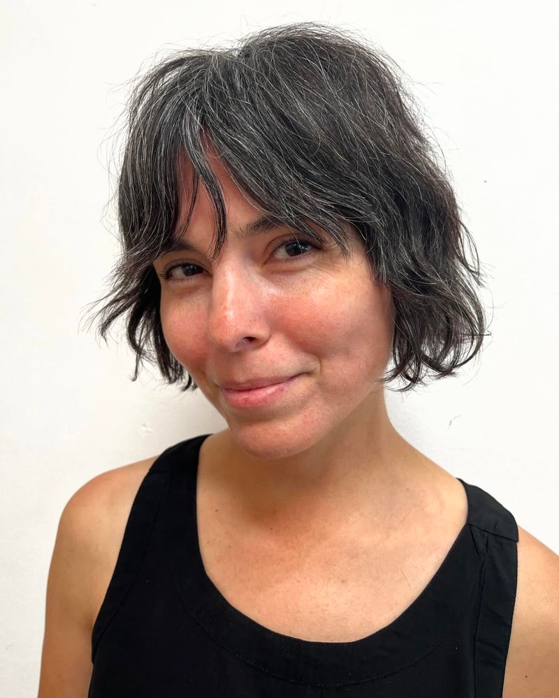 Shaggy French Bob with Micro-Layers