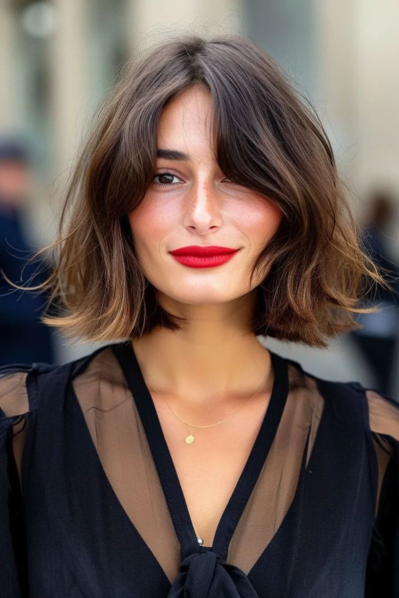 French Bob with Curtain Bangs