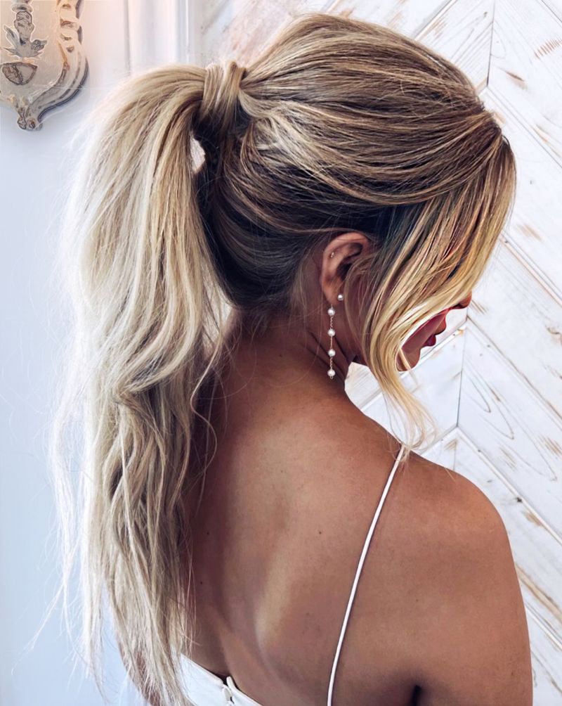 High Ponytail with Volume at Crown
