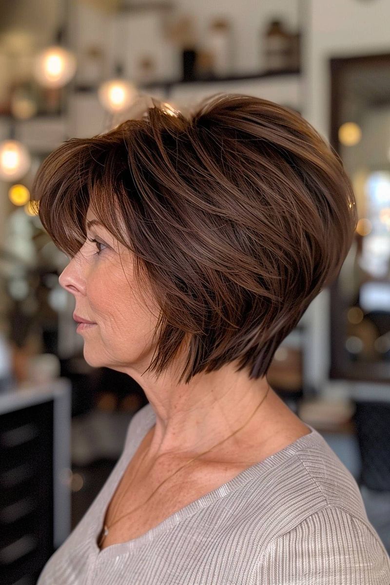Stacked Bob with Volume at Crown
