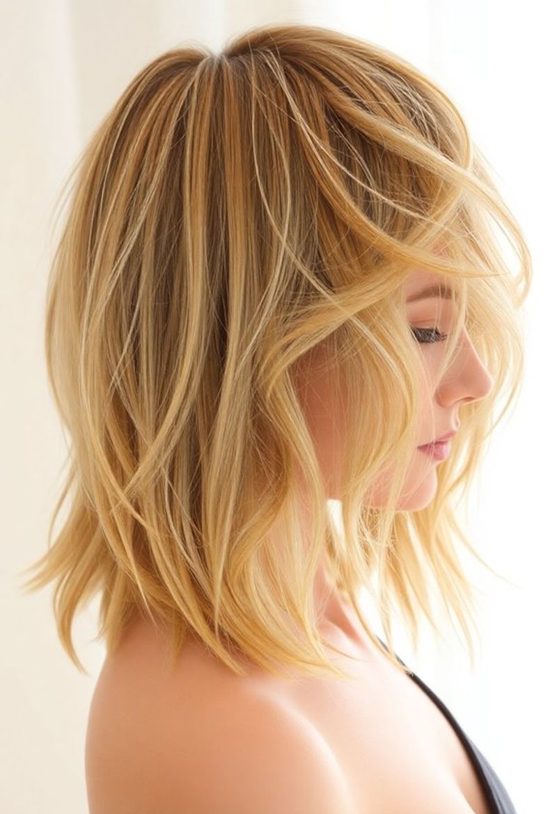 Clavicle-Length Cut with Invisible Crown Layers
