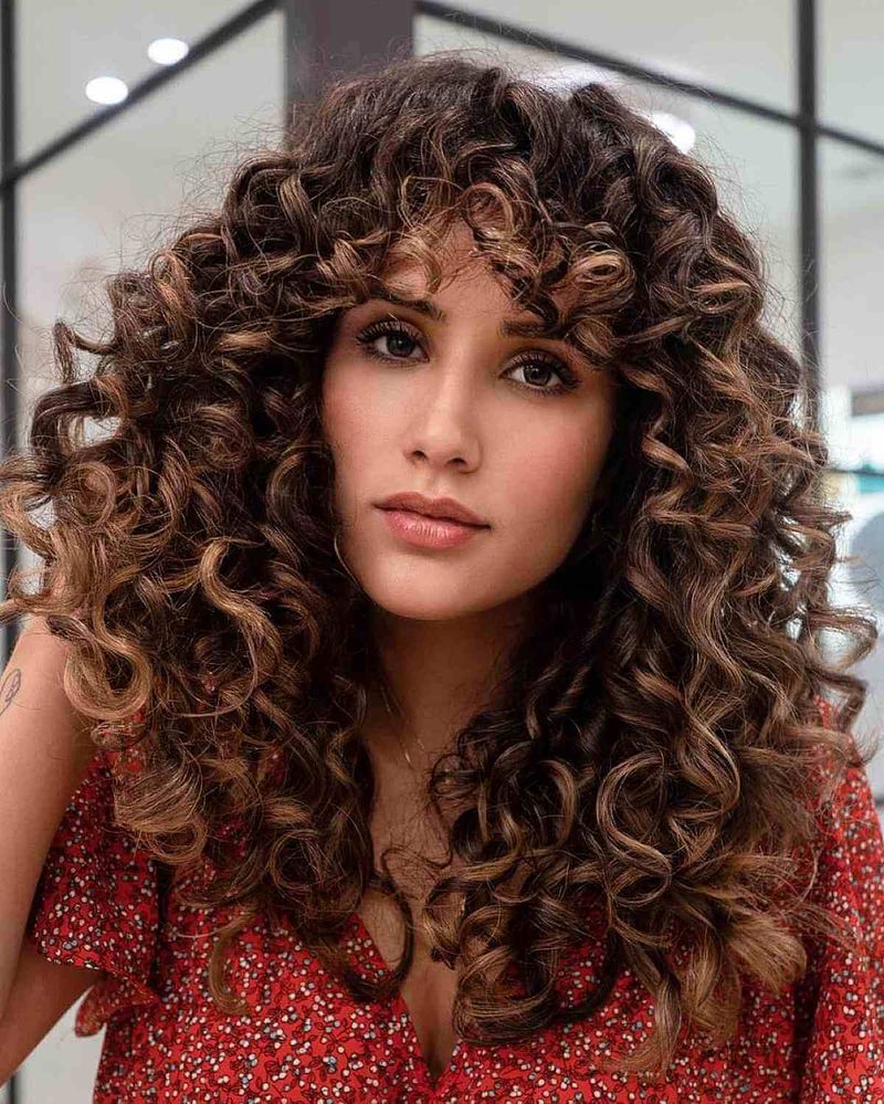 Side-Swept Bangs for Curly Hair