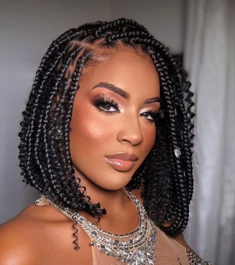 Bob-Length Knotless Braids