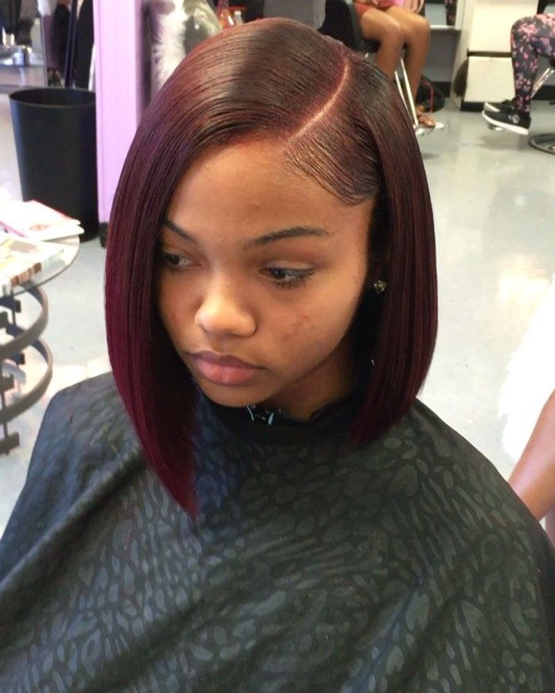 Sleek Bob With Side Part
