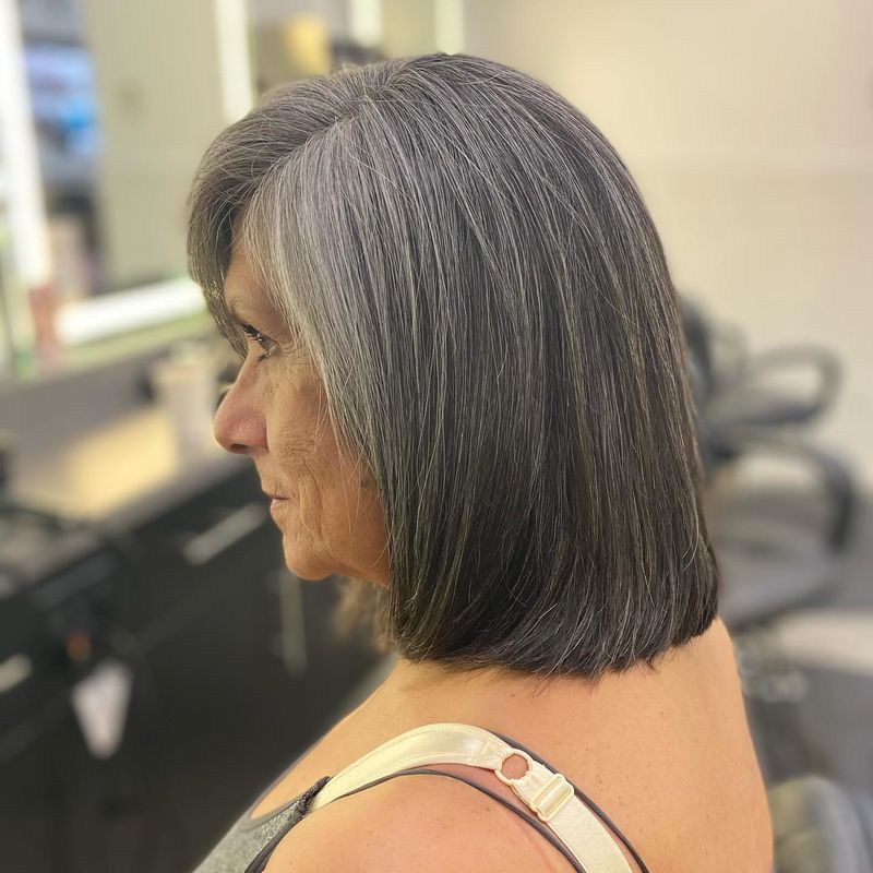 Sleek Bob with Side-Swept Bangs