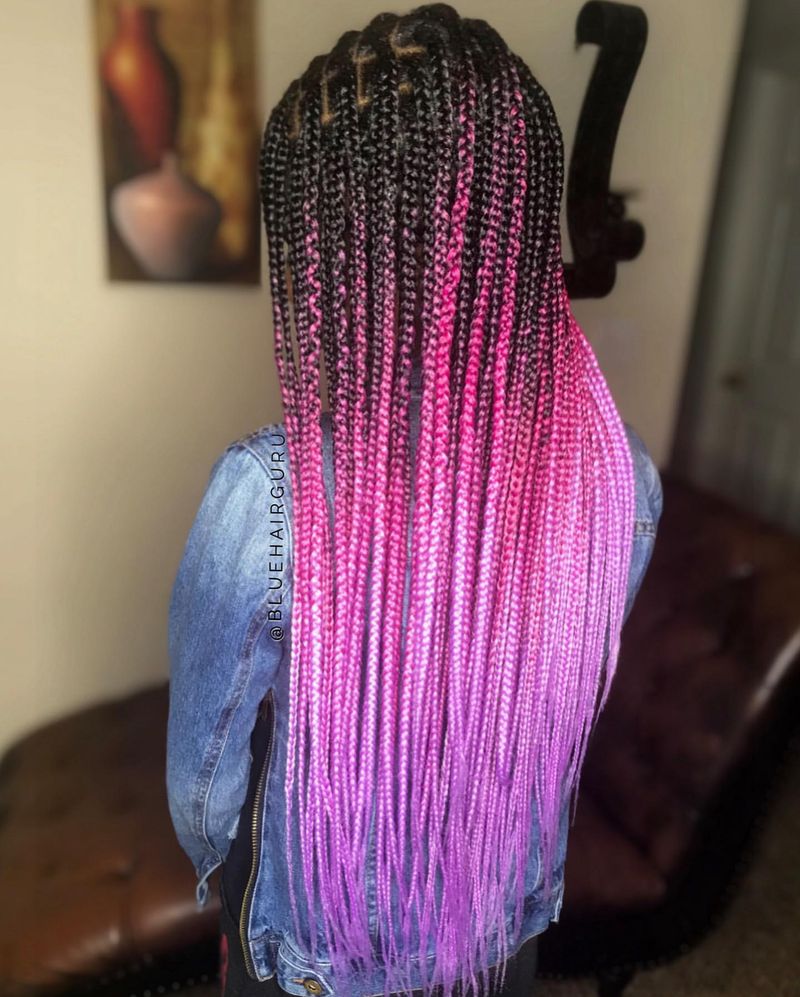 Box Braids met kleurrijke draden