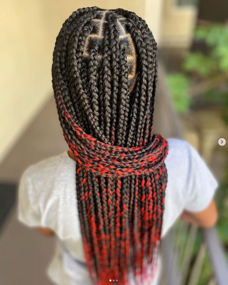 Box Braids met highlights