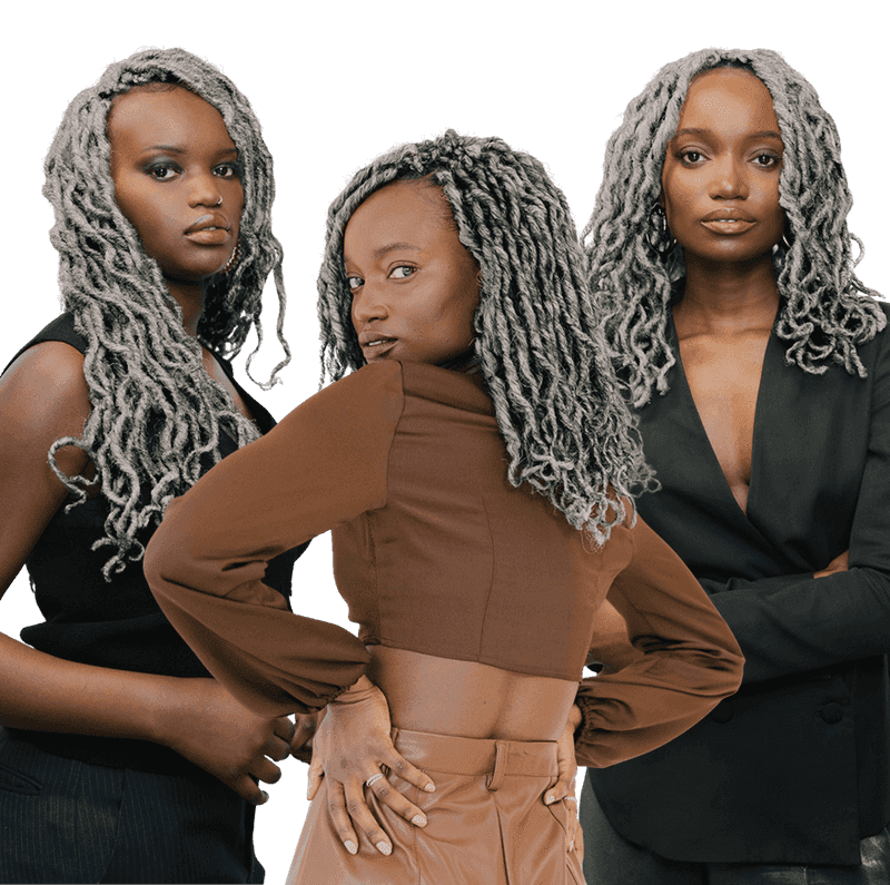 Distressed Salt and Pepper Locs