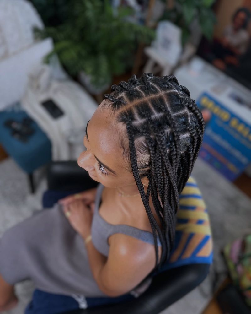 Triangle Part Box Braids