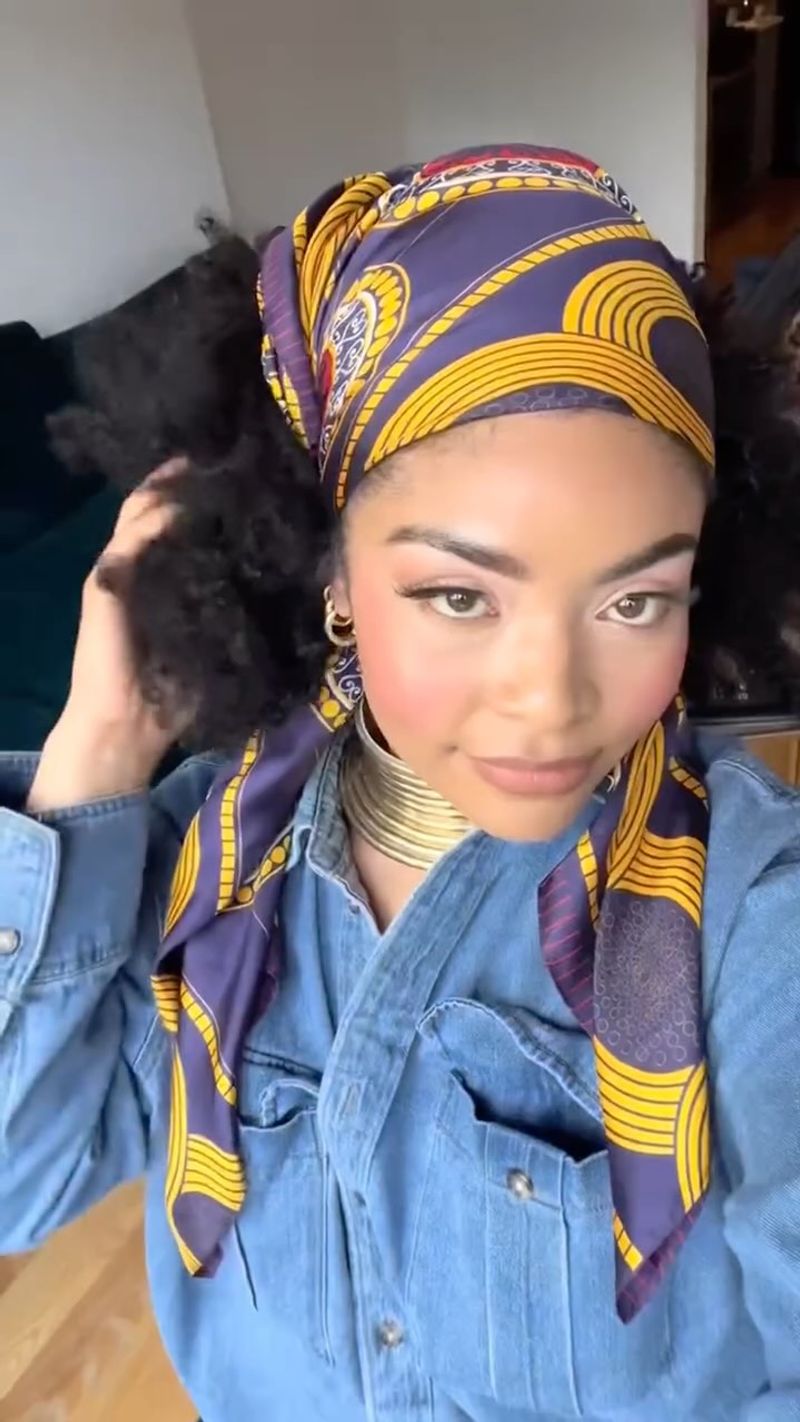 Wash-and-Go with Colorful Scarf