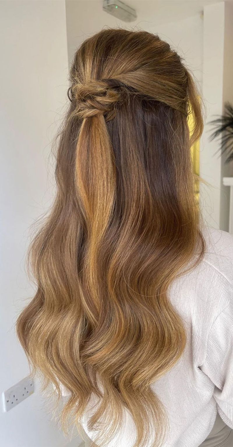 Teased Crown with Half-Up Style