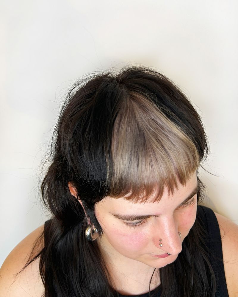 Geometric Color-Block Bangs