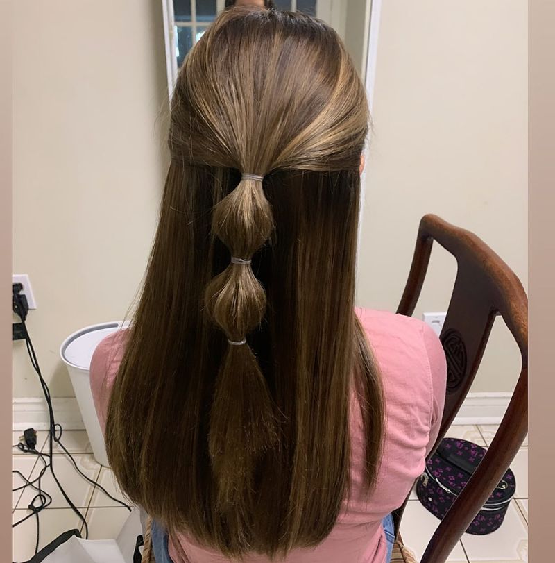Half-Up Bubble Ponytail