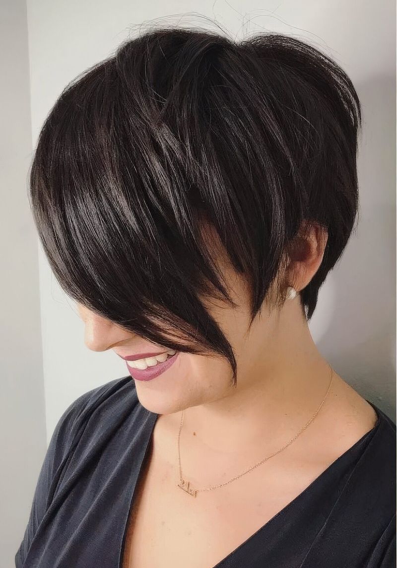 Pixie Cut With Long Bangs