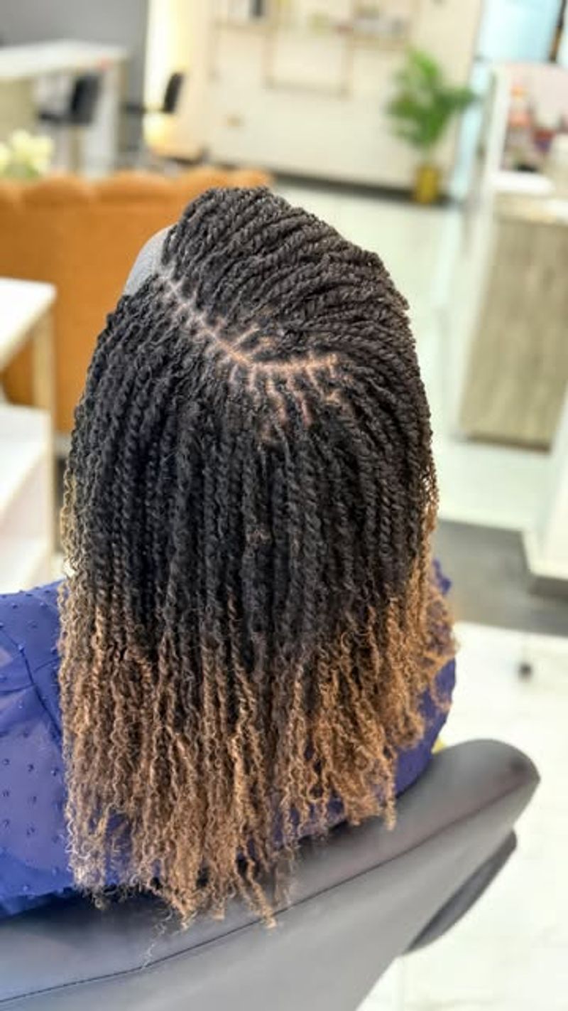 Finger Coils with Ombré Color