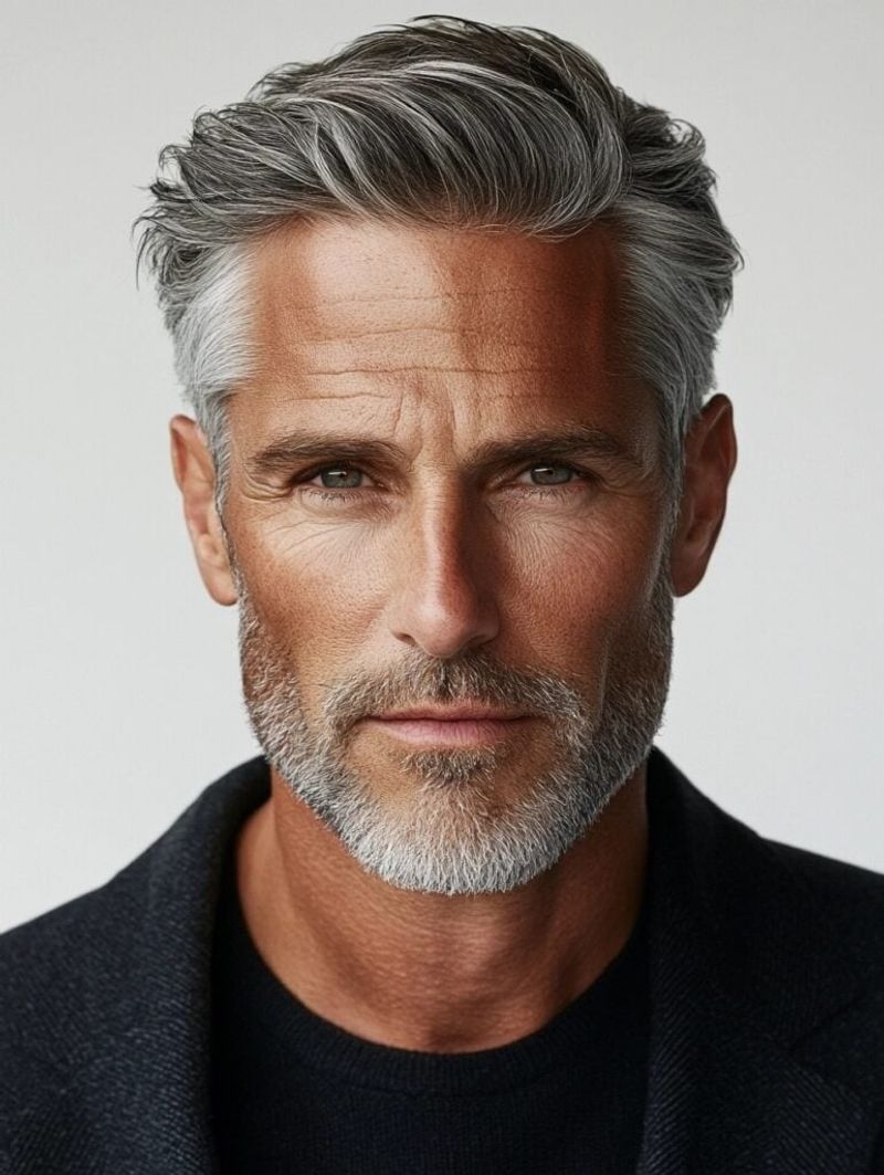 Silver Fox Side Part