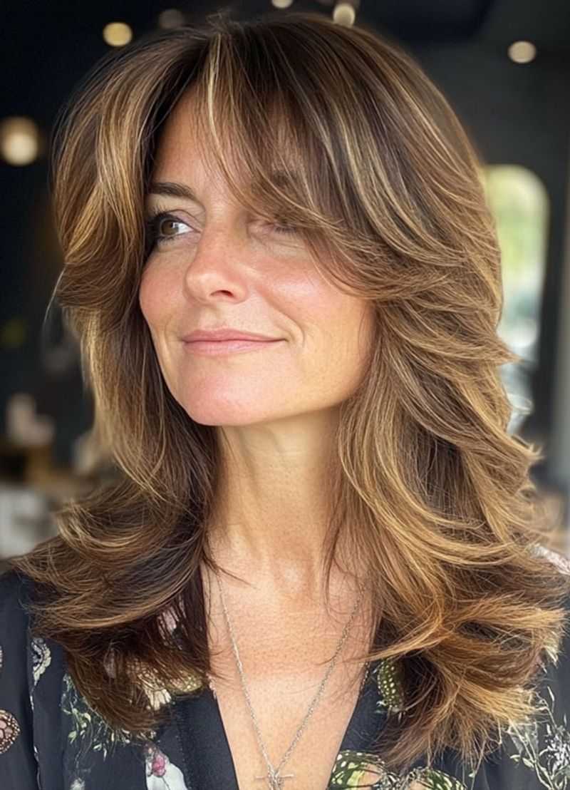 Layered Cut with Feathered Ends