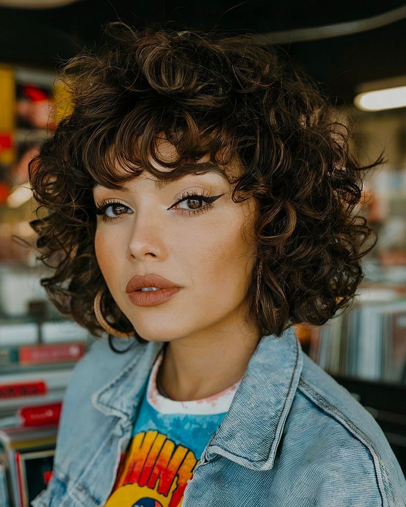 Arched Bangs with Defined Ringlets