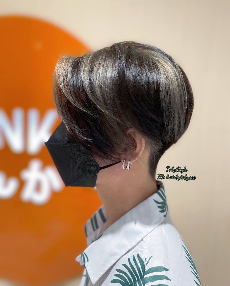 Long Pixie with Sweeping Fringe