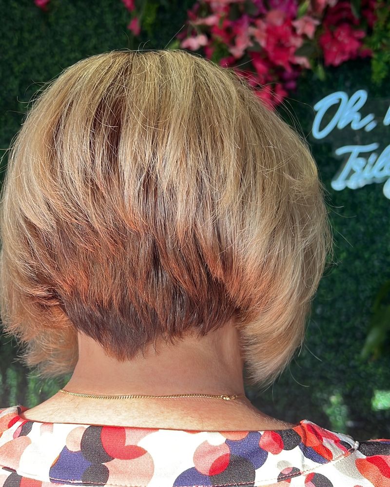 Stacked Bob with Feathered Layers