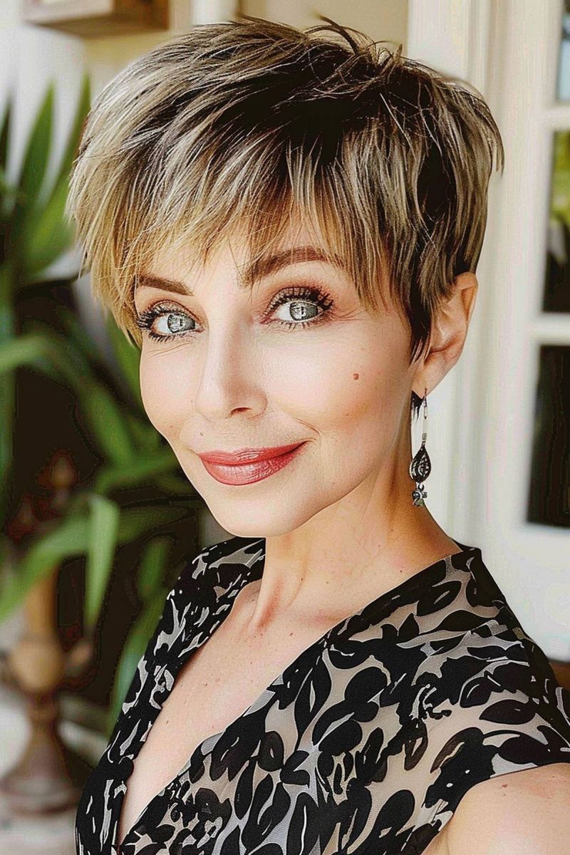 Swept-Back Elegant Pixie