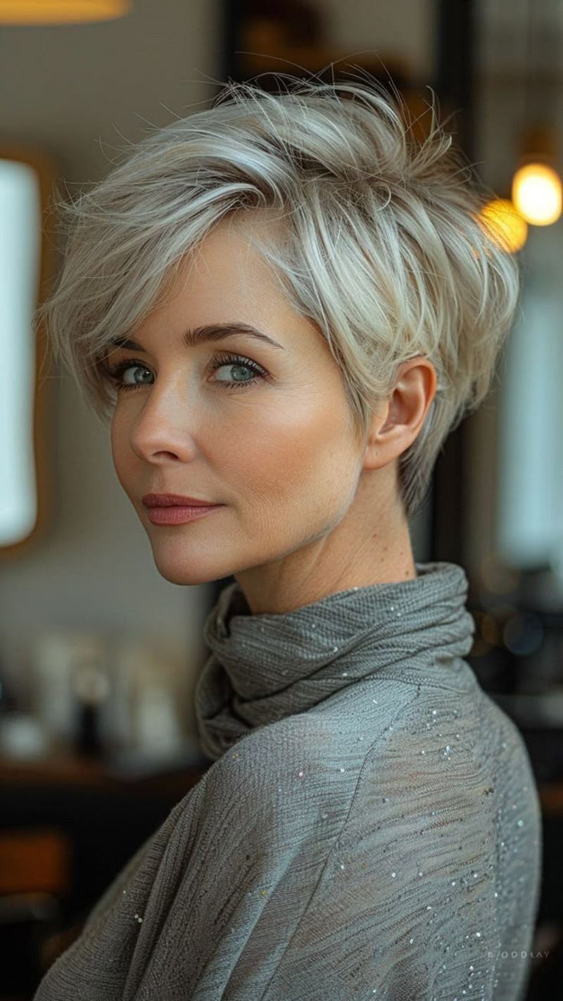 Sleek Pixie with Long Fringe