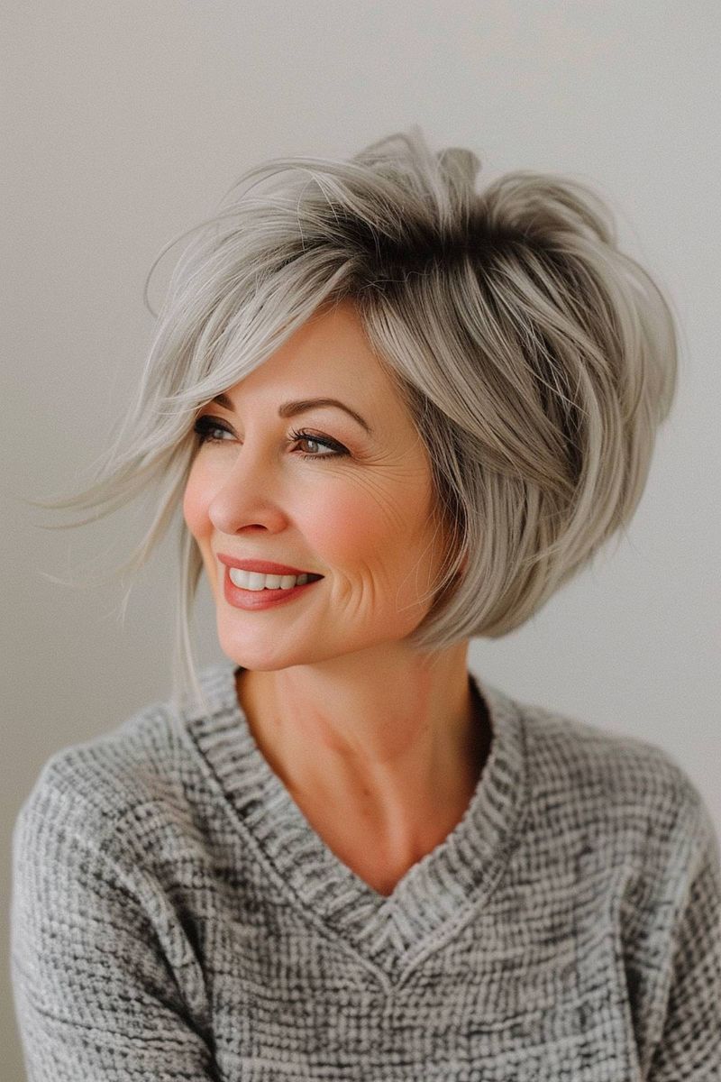 Stacked Bob with Subtle Layers