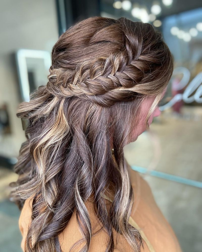 Half-Up Crown Braid