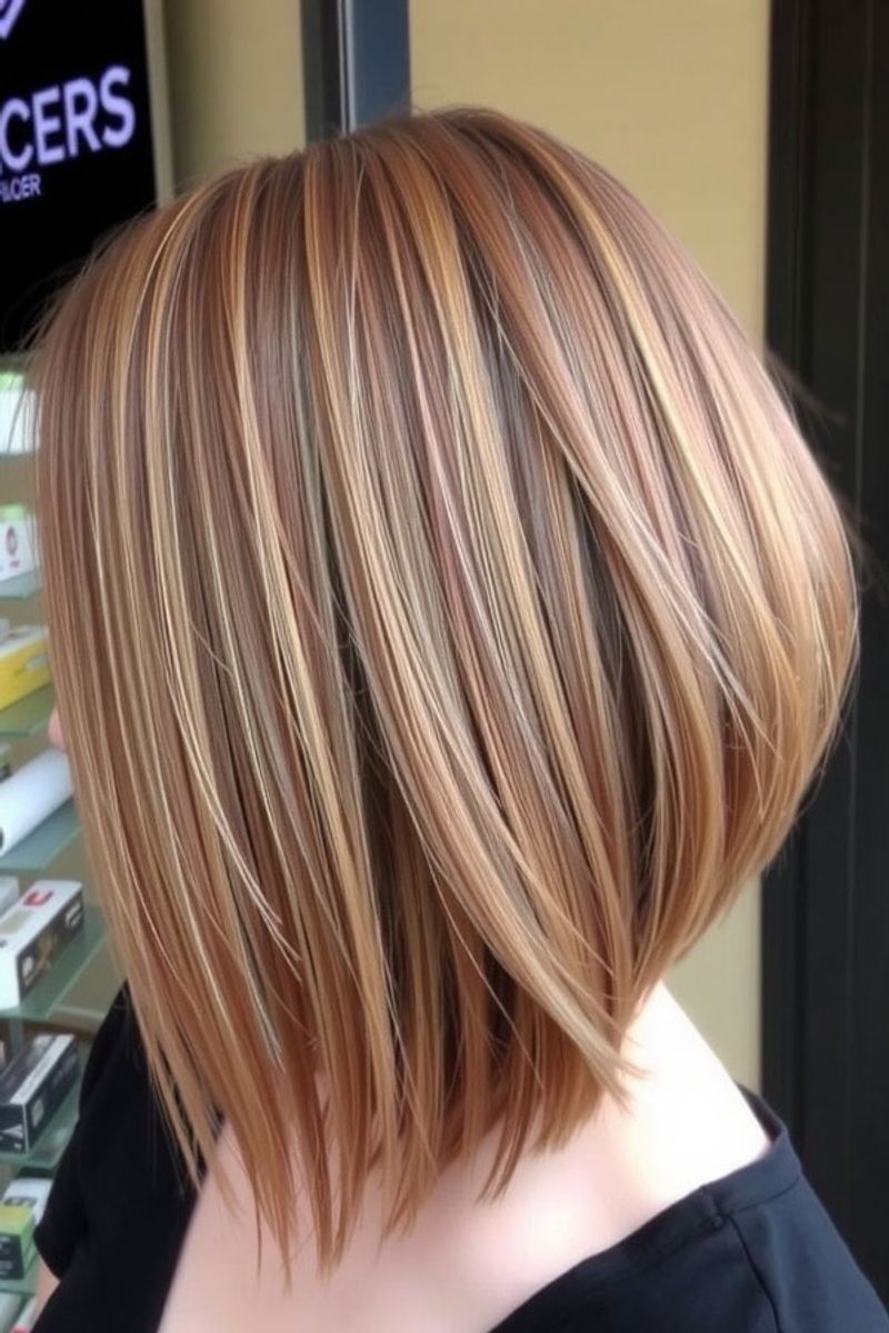 Angled Bob with Lowlights